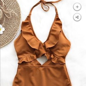 STAY WITH YOU FALBALA ONE-PIECE SWIMSUIT